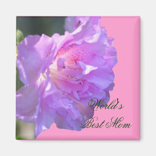 Bästa Mamma Rosa Azalea Flower Photo Magnet