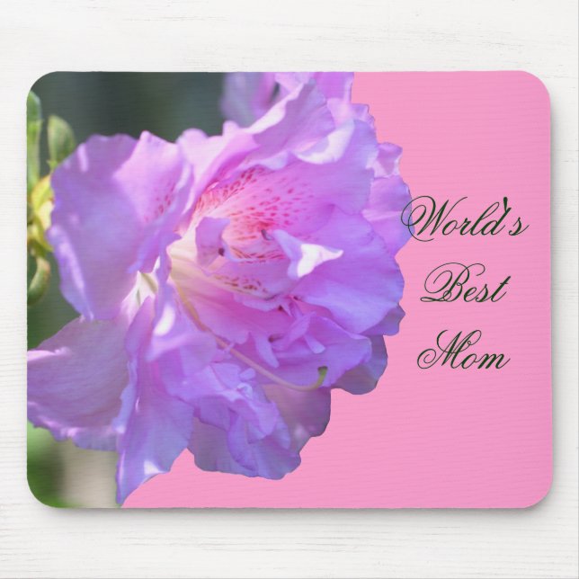 Bästa Mamma Rosa Azalea Flower Photo Mousepad Musmatta (Framsidan)