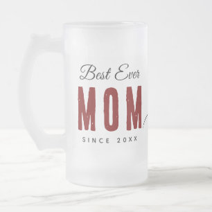 Bästa Mamma sedan 20XX Modern enkel och enkel disk Frostat Ölglas