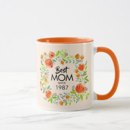 Bästa Mamma sedan Blommigt av vattenfärgen Kaffe M Mugg