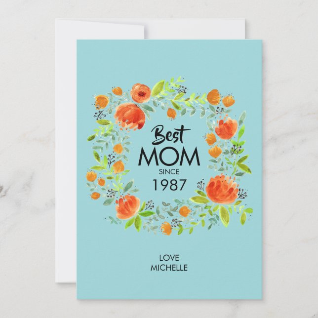 Bästa Mamma sedan Blommigten för vattenfärg (Framsida)