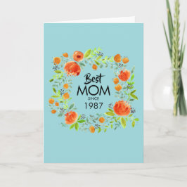Bästa Mamma sedan Blommigten för vattenfärg - häls Kort