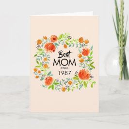 Bästa Mamma sedan Blommigten för vattenfärg - häls Kort