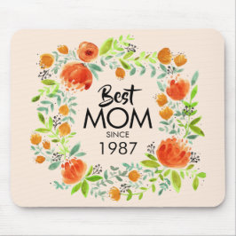 Bästa Mamma sedan vattenfärgen Blommigt Mousepad Musmatta