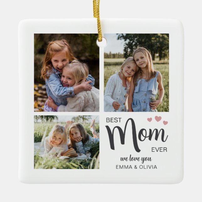 Bästa mamma Skapa din egen bild  Julgransprydnad Keramik (Framsida)