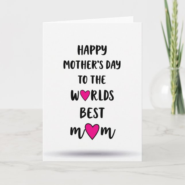 Bästa mamma skript typografi kort (Framsida)
