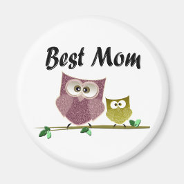 Bästa Mamma, söt Uggla art Magnet