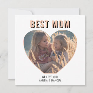 Bästa mamma söta hjärta foto mors dag   julkort