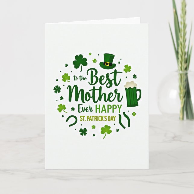 Bästa mamma St Patricks Day-kort Kort (Framsida)