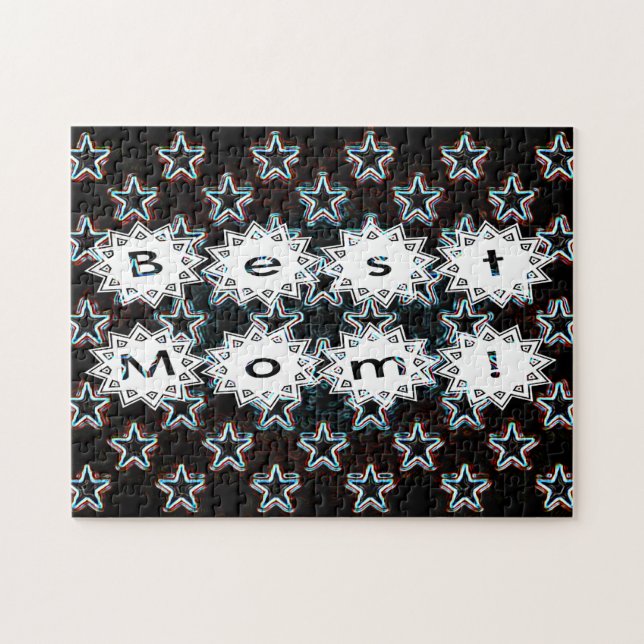 Bästa Mamma-stjärnor i Neon Puzzle Pussel (Horisontell)