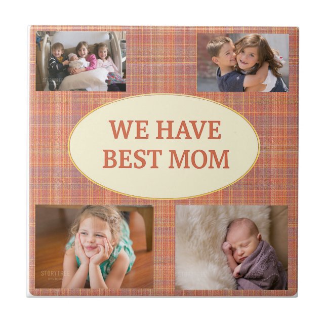 Bästa Mamma Tartan Minne Kakelplatta (Framsidan)