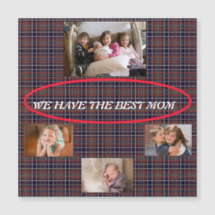 Bästa mamma Tartan-rutig minnescollage