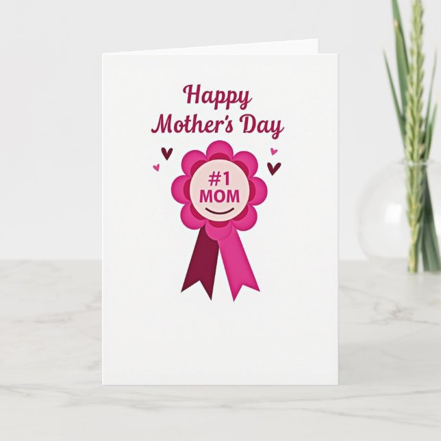 Bästa Mamma Utmärkelse Blommig Kort (Framsida)