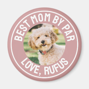 Bästa mamma vid par hund foto dammrosa rosa magnet