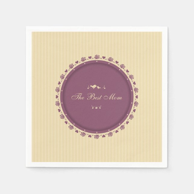 Bästa Mamma Vintage Mors dag | Napkin Pappersservett (Framsidan)
