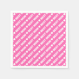 Bästa Mamma White på Rosa Pappersservett