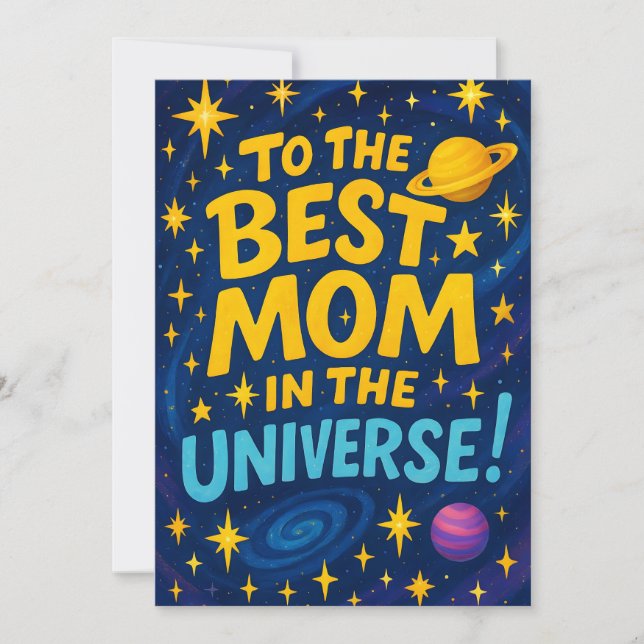 Bästa mamman i universum - Kosmiska mors dag Julkort (Framsida)