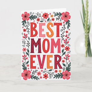 Bästa mamman någonsin blommorkort kort