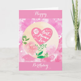 Bästa Mamman någonsin Cute Rosa Mamma födelsedag Kort