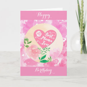 Bästa Mamman någonsin Cute Rosa Mamma födelsedag Kort