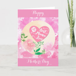 Bästa Mamman någonsin Cute Rosa Mors dag Helgkort
