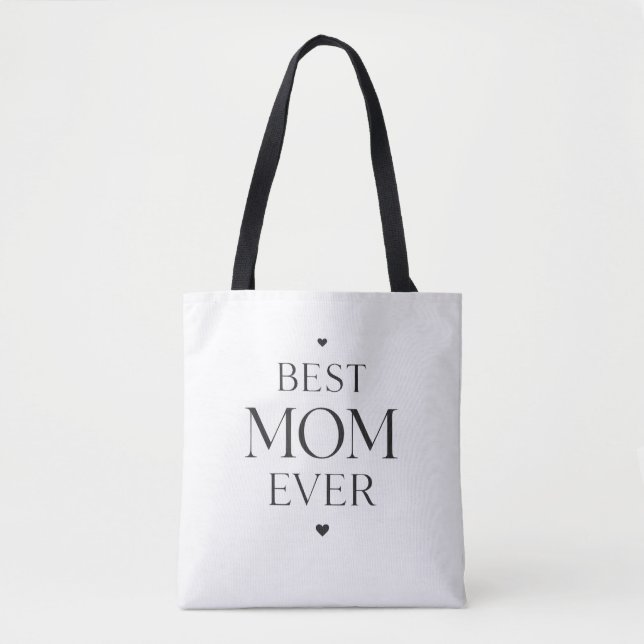 Bästa mamman någonsin Elegant minimalistisk handvä Tygkasse (Framsida)