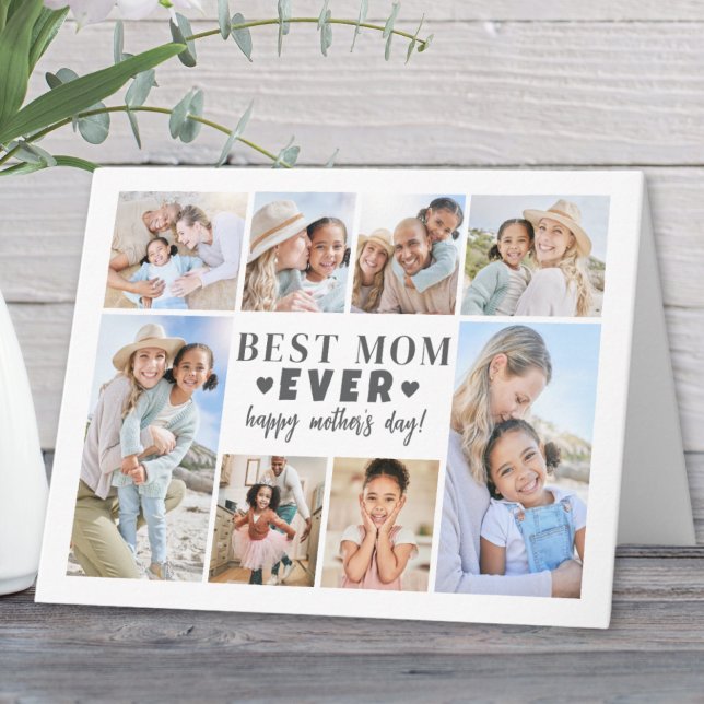 Bästa mamman någonsin Fotokollage Mors dag Kort (Best Mom Ever Photo Collage Mother's Day Card )