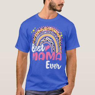 Bästa Mamman någonsin funny Rosa Leopard Rainbow M T Shirt