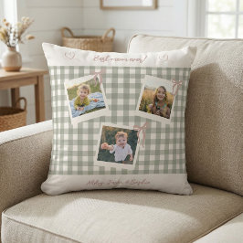 Bästa mamman någonsin Gingham fotokollage Kudde