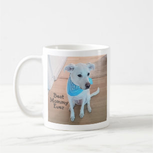 Bästa Mamman någonsin i Hund Valpen med blå scarf Kaffemugg