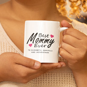 Bästa Mamman någonsin Modern Kids Namn Mors dag Kaffemugg