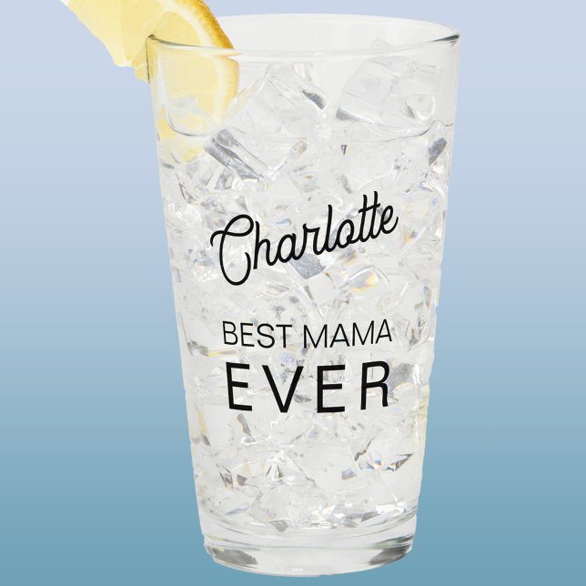 Bästa Mamman någonsin Personlig Namn Glaskopp (Personalized Best Mama Ever glass tumbler)