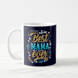 Bästa Mamman någonsin Retro-blomma Kaffemugg
