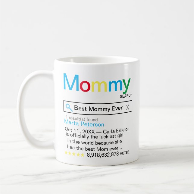 Bästa Mamman någonsin-sökmotorresultat med meddela Kaffemugg (Vänster)