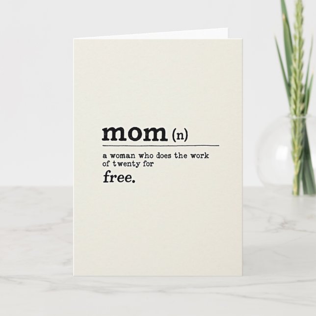 Bästa mammas definitions-kort kort (Framsida)