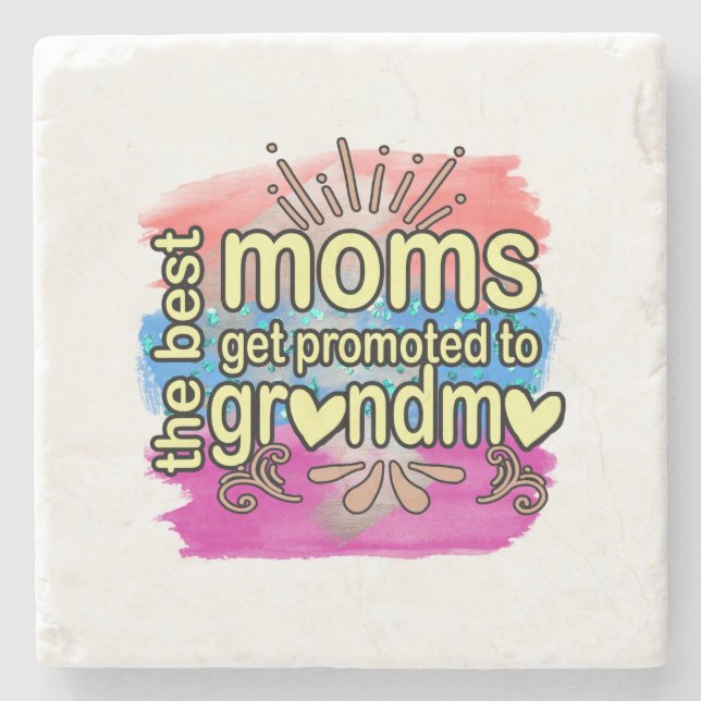 Bästa Mammor befordras till mormor Stenunderlägg (Framsidan)