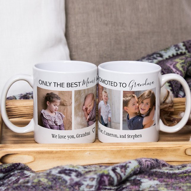 Bästa Mammorna kan befordras till Grandma 4 Photo Kaffemugg (Skapare uppladdad)