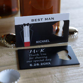 Bästa man Black Tuxedo Kredit Card Flaska-öppnare Kreditkort Flasköppnare