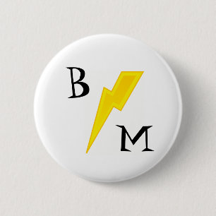 Bästa man Blixt Bolt Pin Knapp