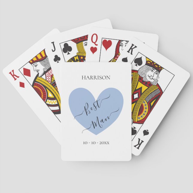 Bästa man Blue Heart-Personligen Casinokort (Baksidan)