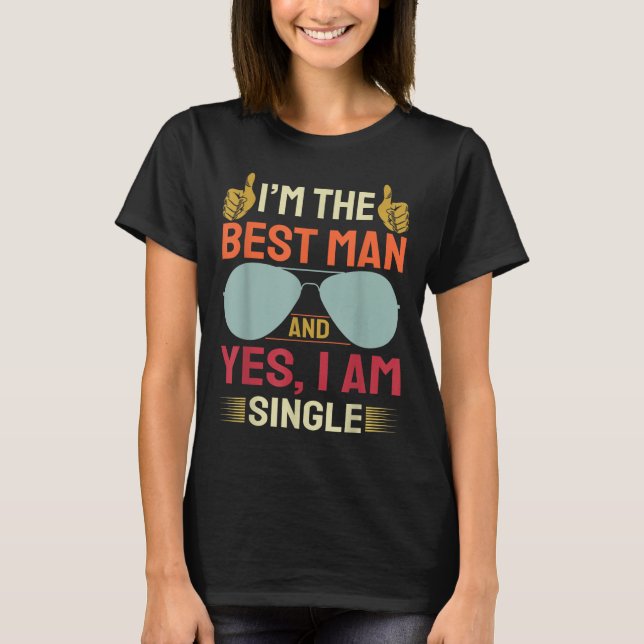 Bästa Man Bröllop Trossgossar Roligt Bröllop Bache T Shirt (Framsida)