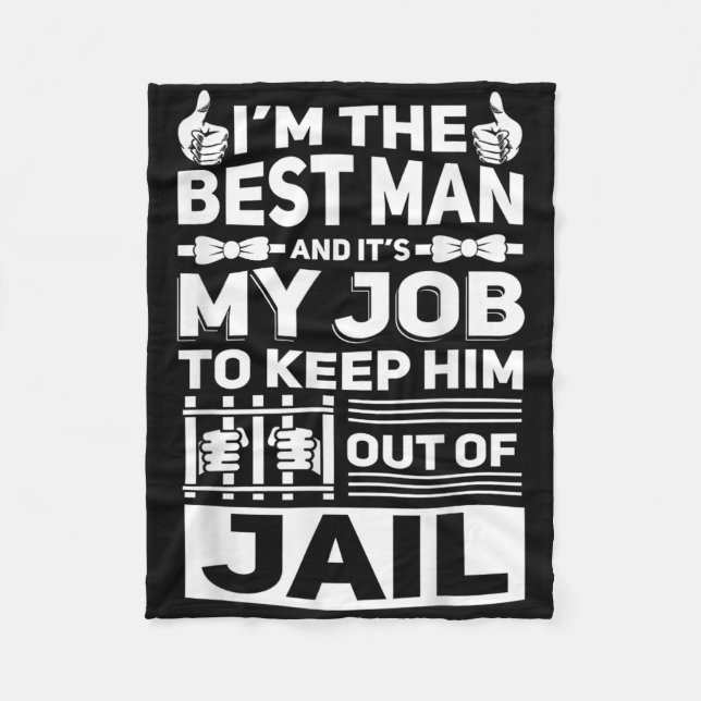 Bästa Man Bröllop Trossherrar Rolig Brudtärna Säll Fleecefilt (Framsidan)