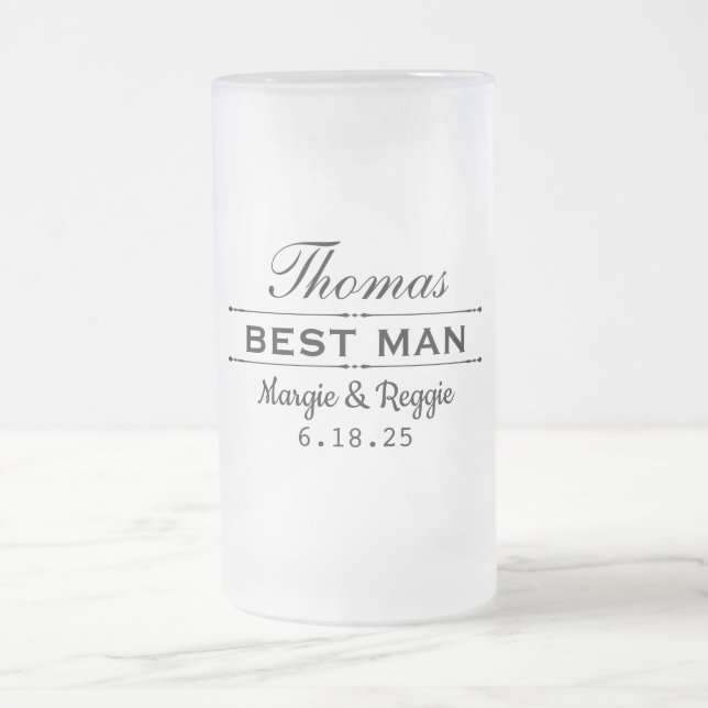 BÄSTA MAN BRÖLLUPSFÖRHÅLLANDE FROSTAD MUG (0,5 l) Frostat Ölglas (Center)