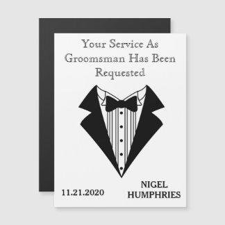 Bästa Man eller Bröllopsvittne Påminnelse Magnetisk Inbjudningskort