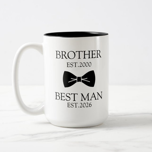 Bästa Man Förslagspresent till Bror Brudtärna Två-Tonad Mugg (Vänster)