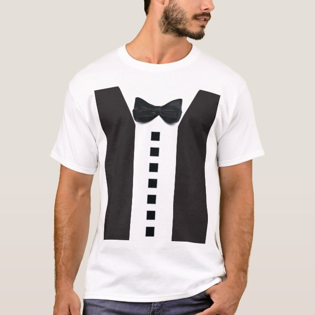 Bästa man Funny Tuxedo 🎩 Minimalistisk Elegant T Shirt (Framsida)