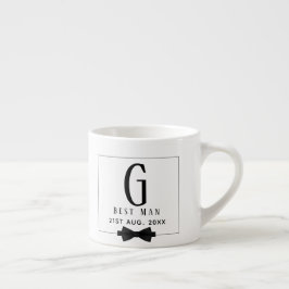 Bästa man Groomsman Monogrammed Bow Tie Tack Espressomugg