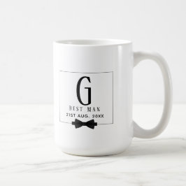 Bästa man Groomsman Monogrammed Bow Tie Tack Kaffemugg