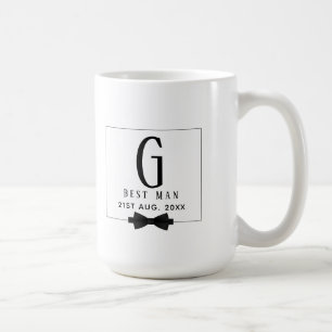 Bästa man Groomsman Monogrammed Bow Tie Tack Kaffemugg