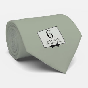 Bästa man Groomsman Monogrammed Bow Tie Tack Slips